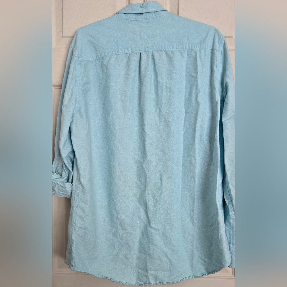 American Eagle Outfitters Light Blue Casual Button Down Long Sleeve Shirt - Picture 3 of 9